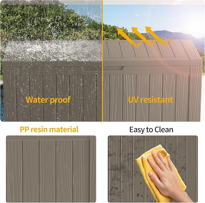 90 Gallon Deck Box, Resin Outdoor Storage Box - Image 6