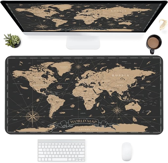Desk Mat, Vintage World Map Extended Gaming Mouse Pad - Image 9