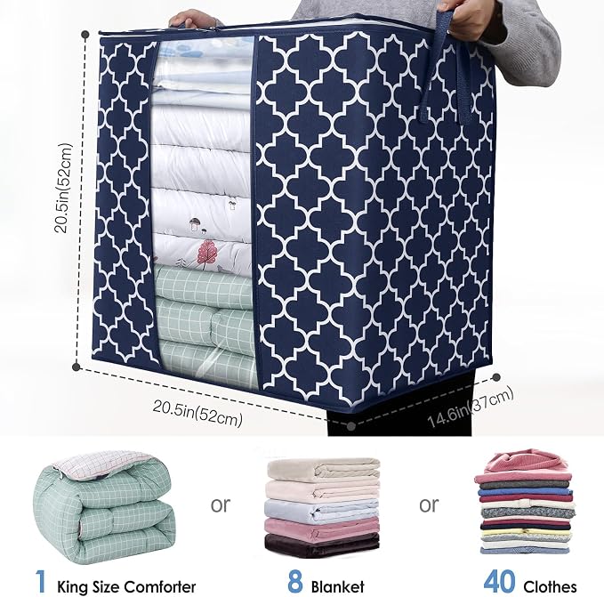 WISELIFE Storage Bags 6 Pack/100L Large Blanket Clothes Organization and - Image 2