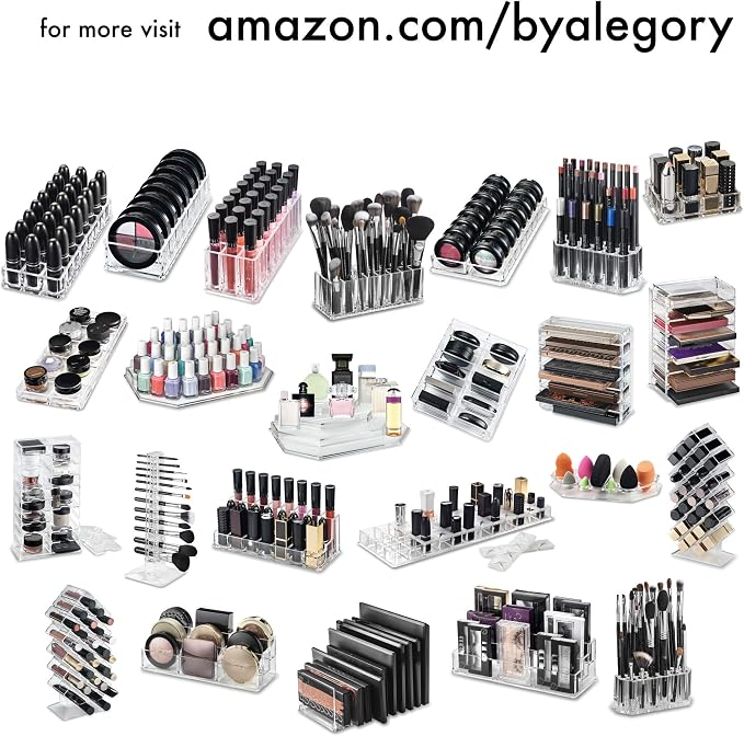 BY ALEGORY Acrylic Makeup Storage Eyeshadow Palette Organizer w/Removable - Image 7