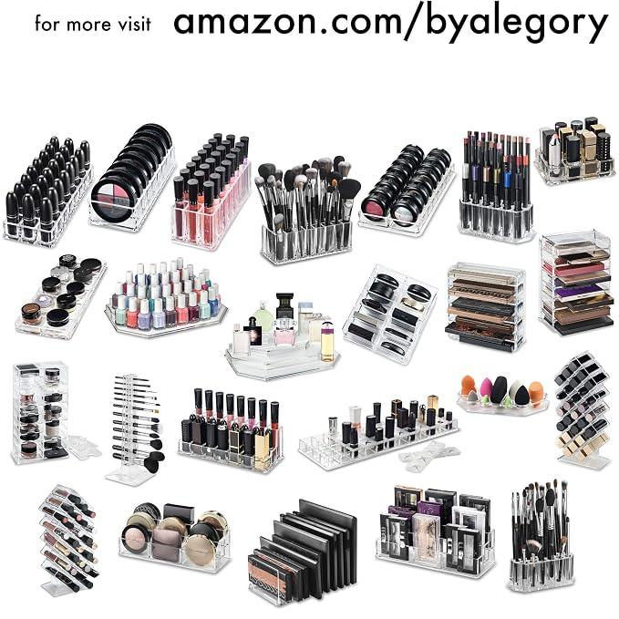byAlegory Acrylic Compact Makeup Organizer | 8 Space Cosmetic Storage - Image 7