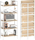Folding Bookshelf, 5 Tier Bookcase Foldable Shelf by Homeiju