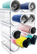 4 Pack Water Bottle Organizer, Stackable Kitchen Pantry Organization and by Spaclear