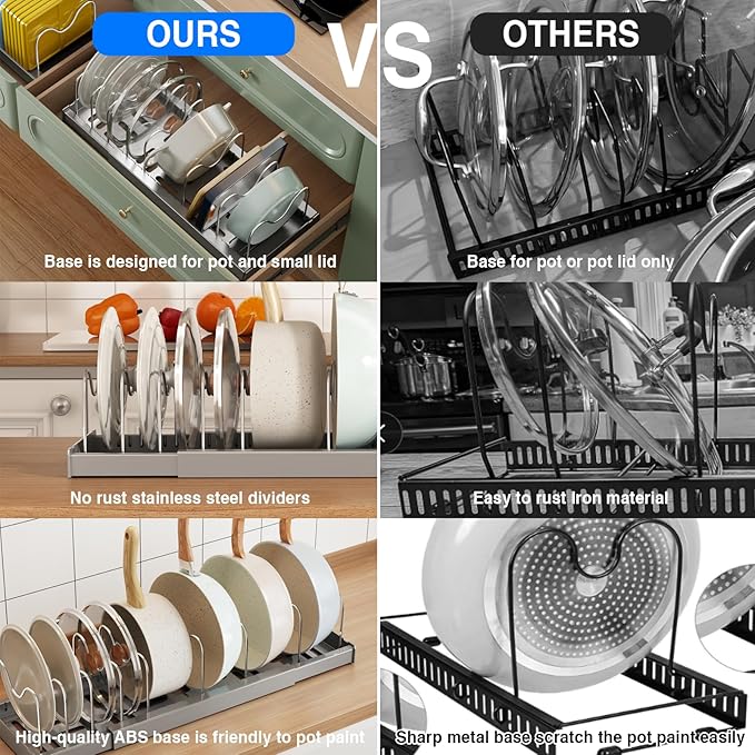 2 Pack Pots and Pans Organizer Under Cabinet - Image 5