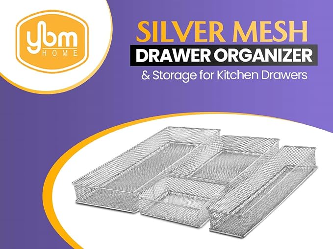 YBM HOME Silver Mesh Drawer Organizer and Storage - Image 4