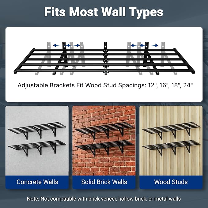 FLEXIMOUNTS 2-Pack 2x6ft Heavy Duty Garage Wall Shelving, 800lbs Capacity - Image 7