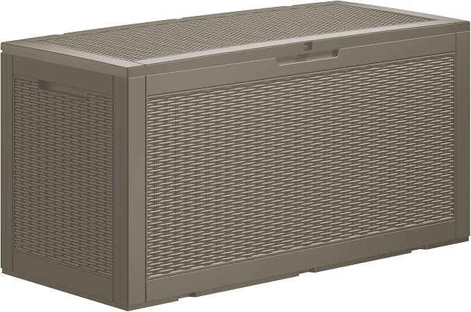 100 Gallon Resin Deck Box, Waterproof Outdoor Storage Box by Unknown