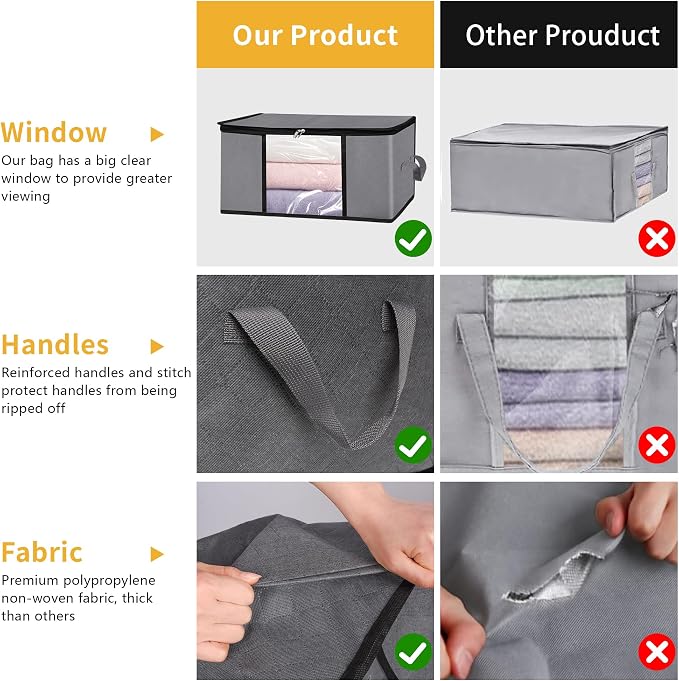 3 Pack Clothes Storage Bags - Image 5