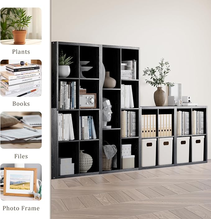 Cube Storage Organizer Bookcase, Decorative 11 inch Open Back Cubical Shelf - Image 7
