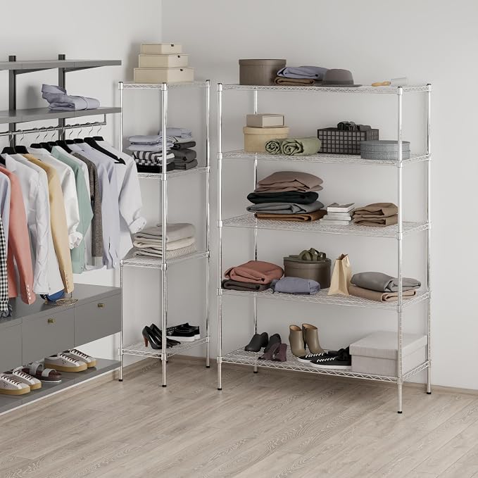 21" Deep x 48" Wide x 74" Height Wire Shelving Kit | 5-Tier | NSF Commercial - Image 7