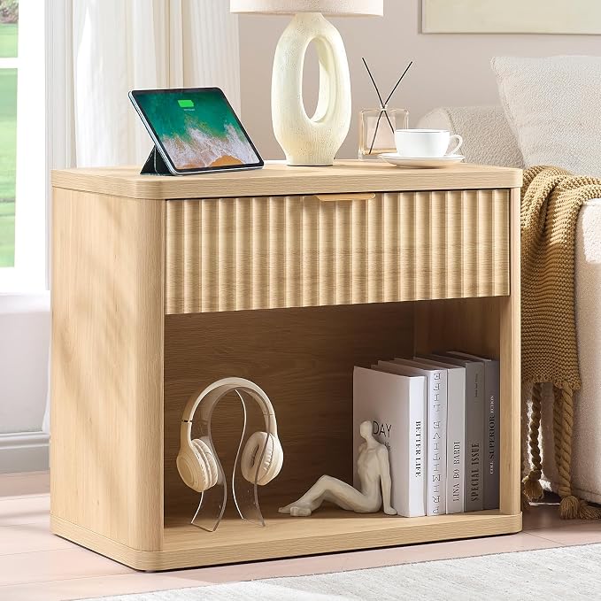 LEYAOYAO 31" Wide Fluted Nightstand by LEYAOYAO-Findtheshiningpointofyourideallife%EF%BC%81