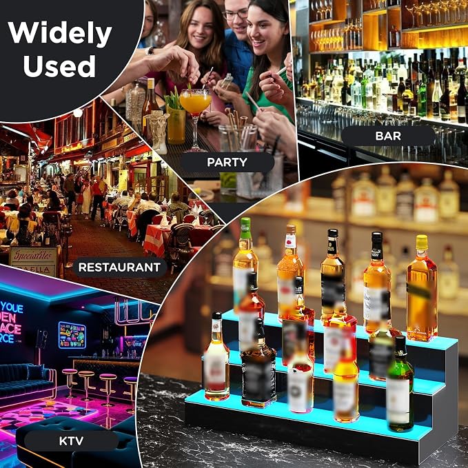 Dethan 1 Tier 24 Inch LED Lighted Liquor Bottle Display Shelf - Image 7