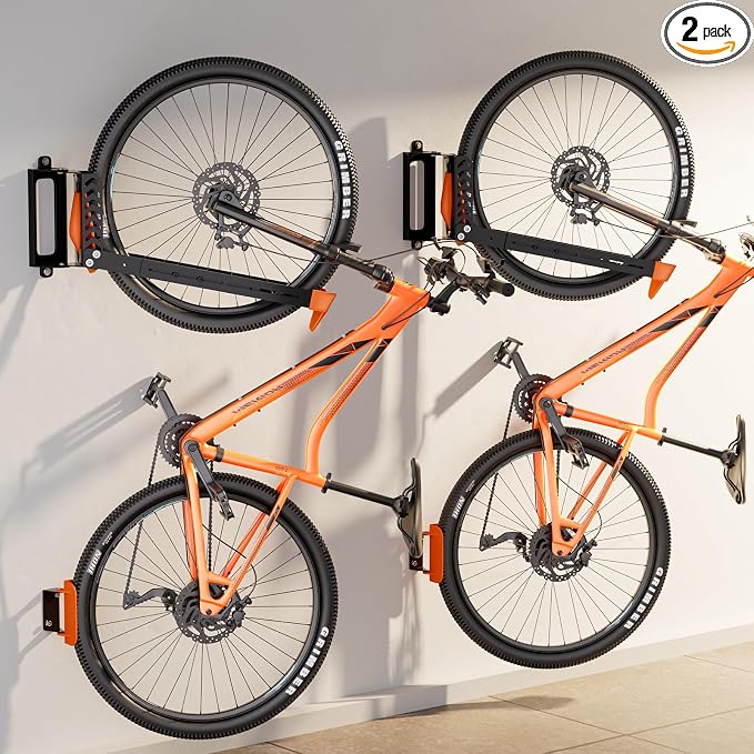 2-Pack Swivel Bike Rack Wall Mount, Bike Hangers by AUBEATY