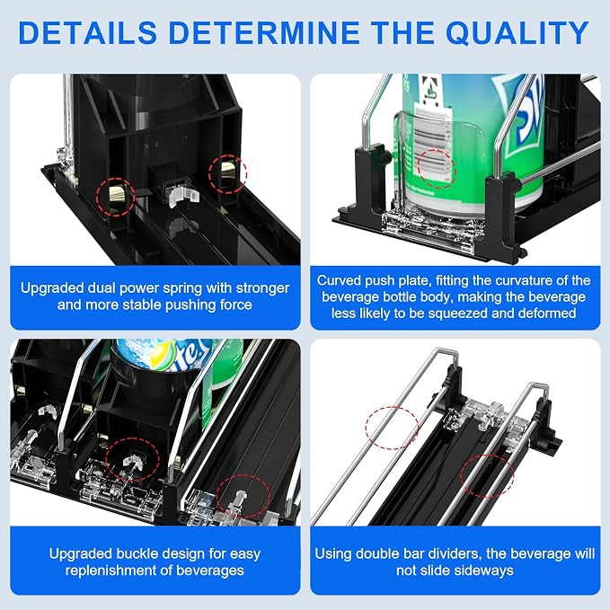 2024 Drink Organizer for Fridge, Upgrade Soda Can Dispenser for Refrigerator - Image 4