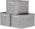 Bidtakay Storage Baskets Gray 3 Pack Shelf Baskets Collapsible Storage Bins by BidtakayBaskets