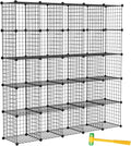 TUMUCUTE Wire Cube Storage Organizer, 25-Cube Modular Mental Grids Bookshelf by Worththetrustofeverycusto