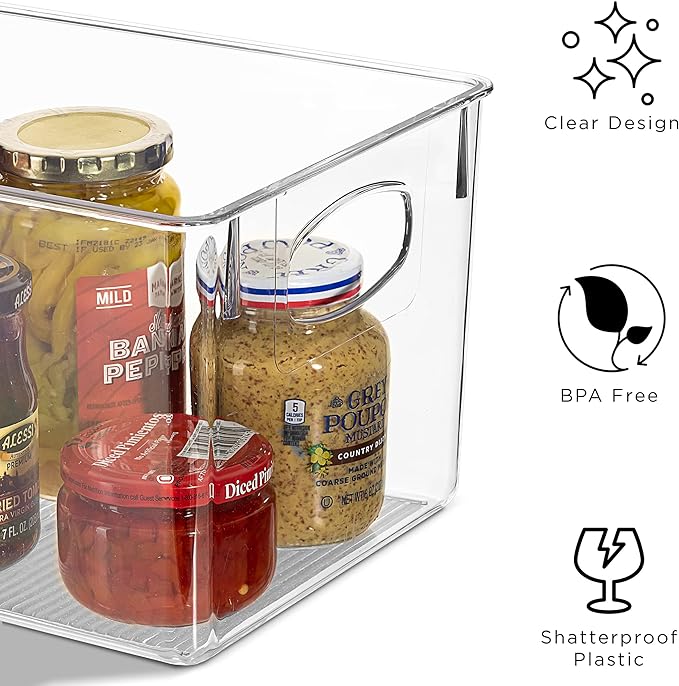 Sorbus Large Clear Plastic Storage Bins - Image 6
