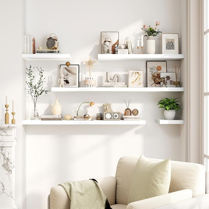 Fun Memories White Floating Shelves 16 Inch Long, 8 Deep Floating Shelf Wall - Image 6