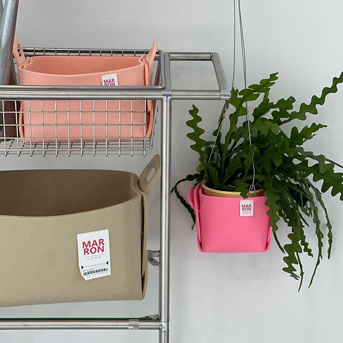 Collapsible Felt CHARCOL Storage Bin Small 7.1"x5.1"x5.1" – Foldable Basket - Image 7