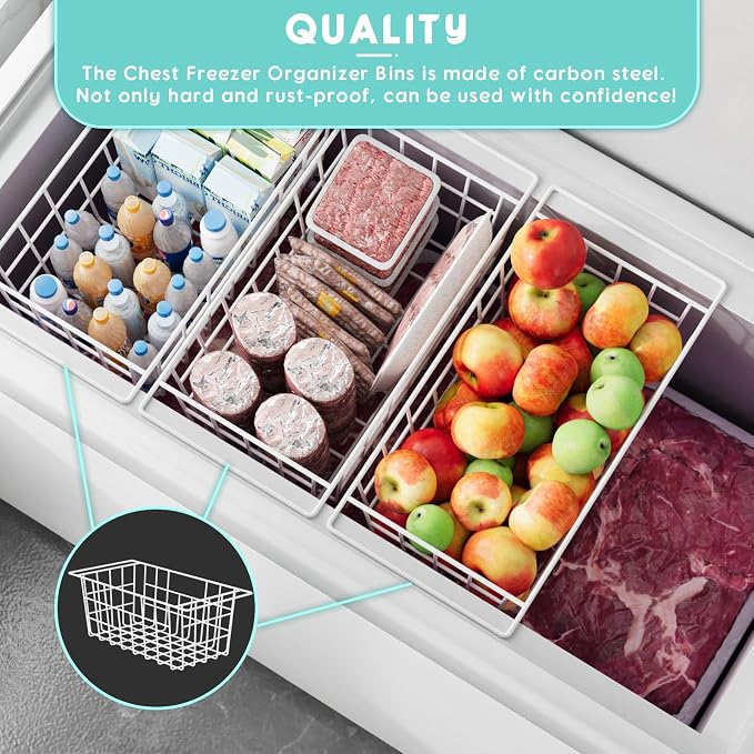 2Packs 16.5 inch Chest Freezer Organizer, Refrigerator Organizer Bins, Freezer - Image 4