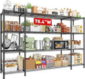 REIBII 78.4''W Garage Shelving Wire Shelving Unit Load 1500LBS, 4 Tier Metal by REIBII