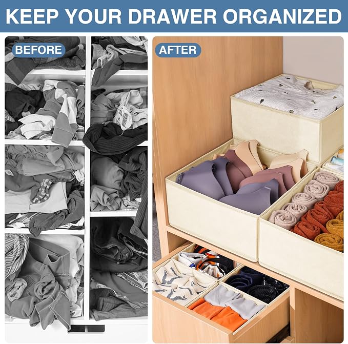 Criusia Drawer Organizer Clothes 12 Pack, Dresser Organizer - Image 2