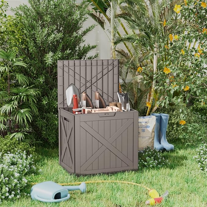 38 Gallon Outdoor Deck Box, Storage Lockable Waterproof Patio Furniture - Image 2