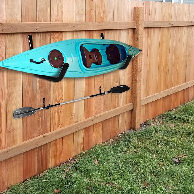 KURUI Heavy Duty Kayak Storage Rack, 100 LB Wall Mount Hooks - Image 2