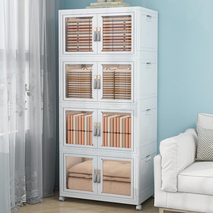 Large Clear Stackable Storage Bins by Unknown