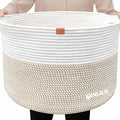 Large Laundry Basket Toy Storage Blanket Basket Woven Cotton Rope Baskets by GOCAN