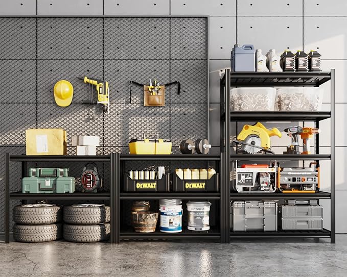36" W Father&I 5-Shelf-Rack Industrial Heavy-Dudy Adjustable Metal Garage Bin - Image 3