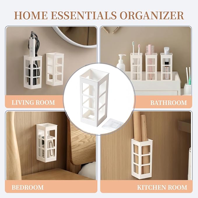 2 Set Hair Tool Organizer Wall Mount, Hanging Bathroom Hair Tool Organizer - Image 3