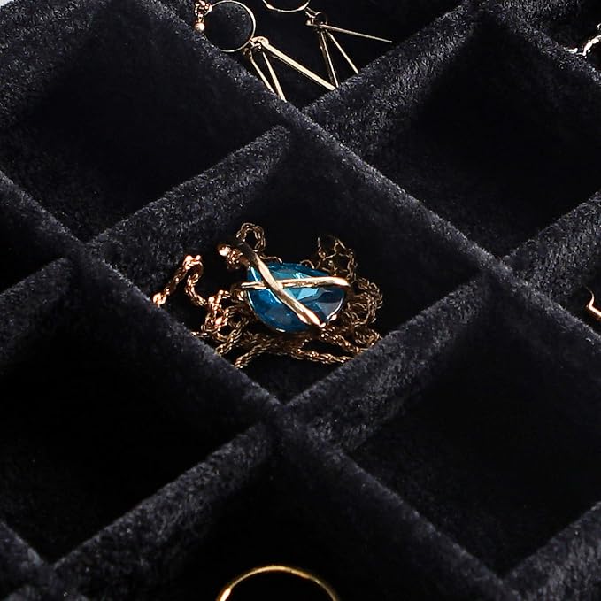 Frebeauty Velvet Jewelry Tray, 35 Grid Jewelry Organizer - Image 6