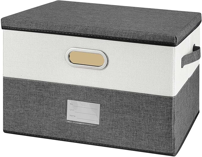 Large Linen Fabric Foldable Storage Bins by Unknown