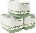 2 Pack Storage Basket, Heavy Tassel Woven Baskets by Degeyoyo