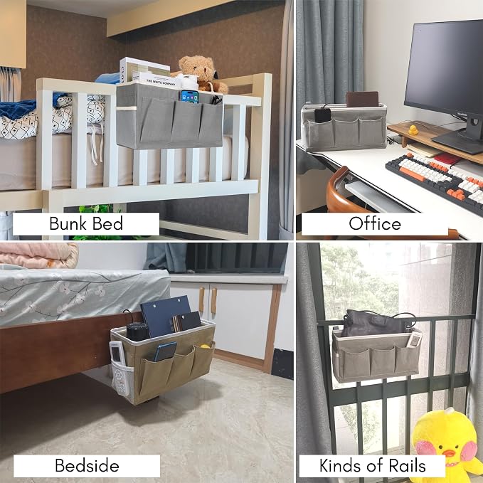 2Pcs Beside Caddy Storage Organizer, Hanging Bag Holder - Image 2