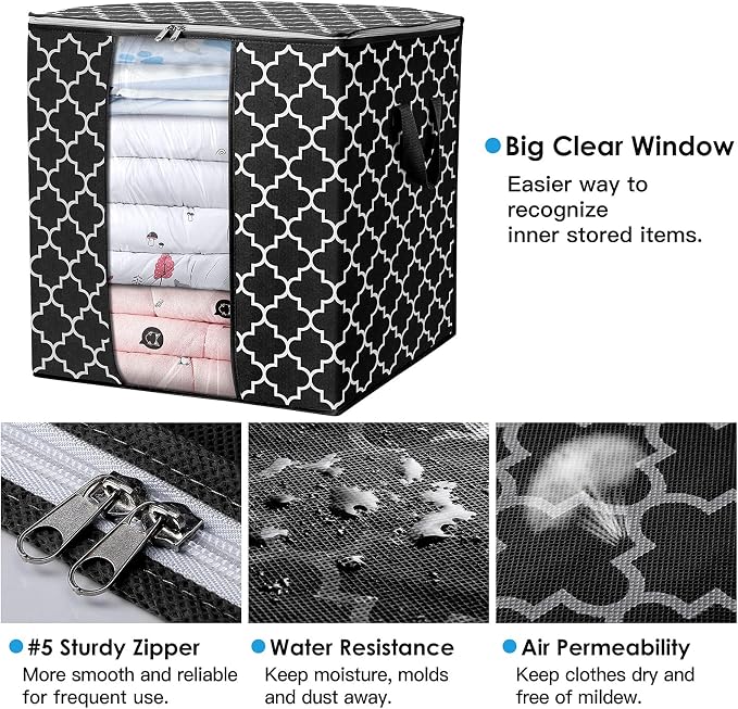 WISELIFE Storage Bags 8 Pack/100L Large Blanket Clothes Organization and - Image 5