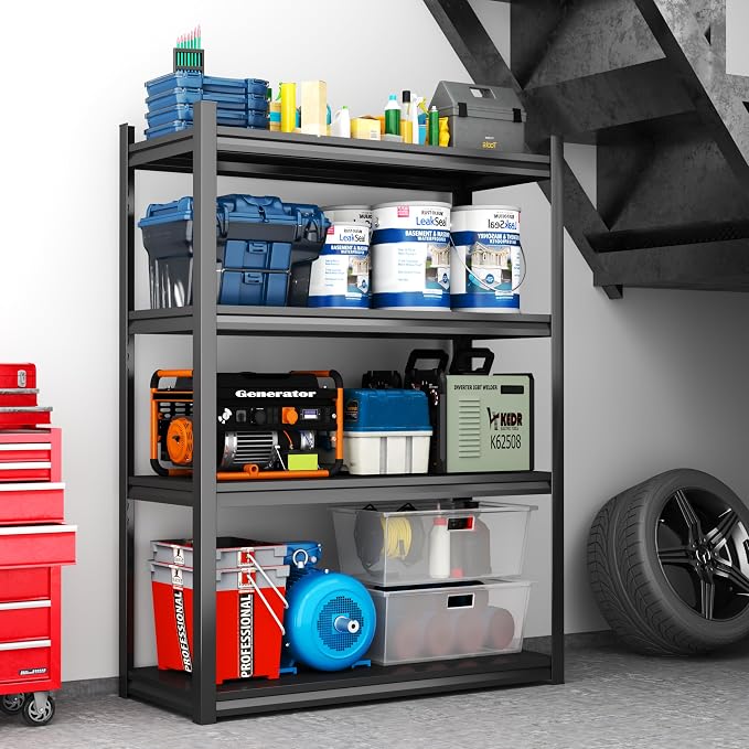 Storage Shelves, Garage Metal Shelving Unit, Adjustable, Double-Layer Column - Image 5