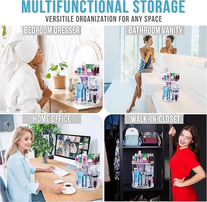 ZHIAI 360 Rotating Makeup Organizer, Large Capacity Cosmetics Organizer - Image 9