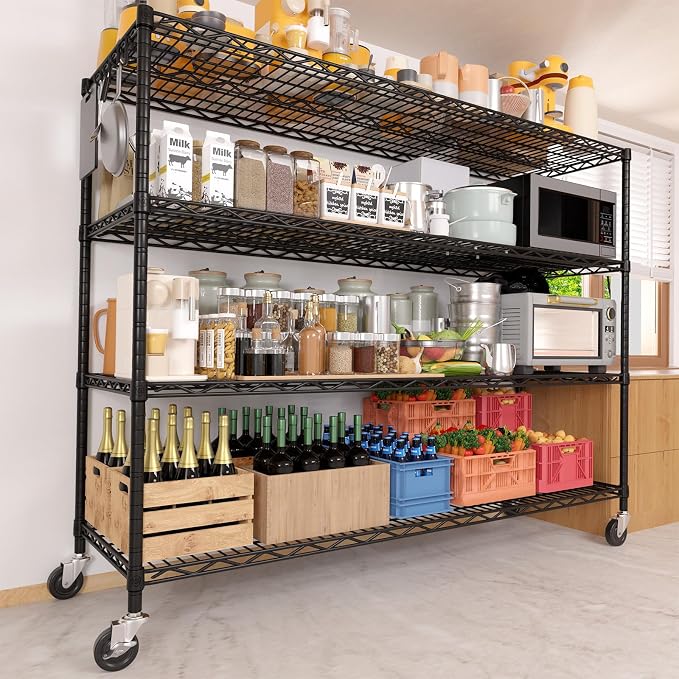 PrimeZone 55.5" W x 24" D x 80" H Heavy Duty Wire Storage Shelves - Image 8