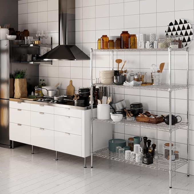 21" Deep x 48" Wide x 64" Height Wire Shelving Kit | 4-Tier | NSF Commercial - Image 2