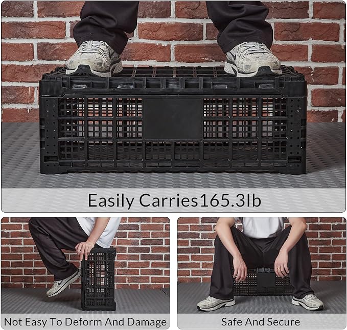 Collapsible Storage Bin Containe, 52 Liter Heavy Duty Transfer Box, 23.6" l x - Image 5