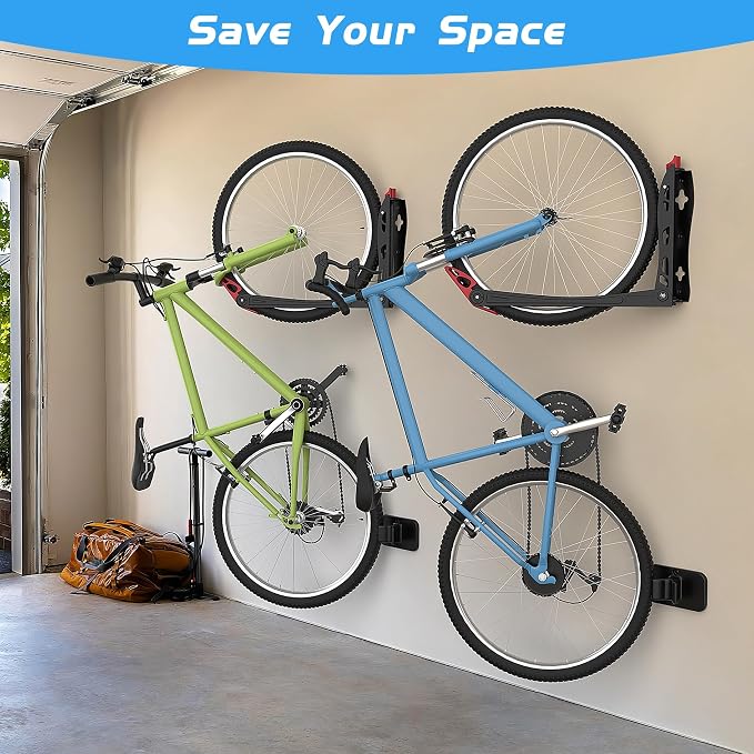 WALMANN BIKEPAL No Lifting Wall Mount Swivel Bike Rack, Vertical Bike Wall - Image 2