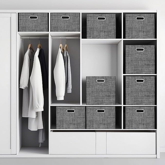 Posprica 15.12"x12.13"x12.01" Storage Cube Bins, Linen Decorative Closet - Image 6