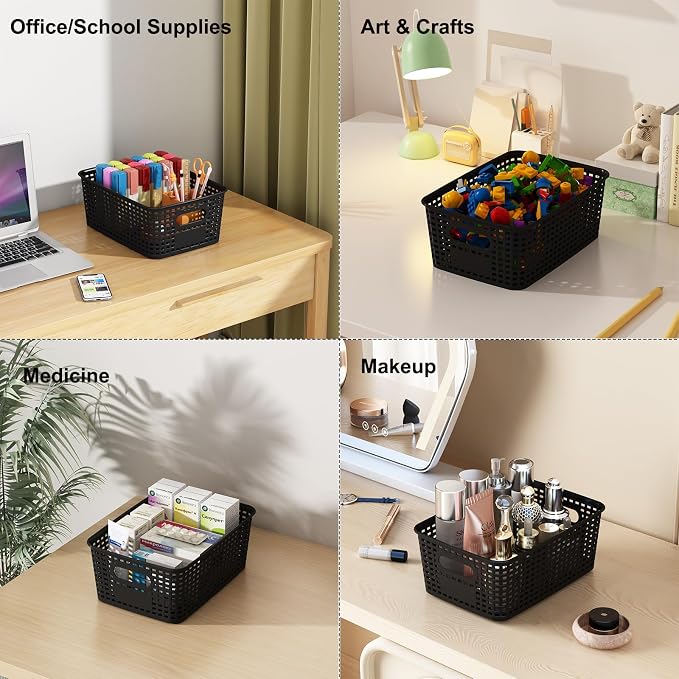 Black Plastic Storage Baskets - Image 5