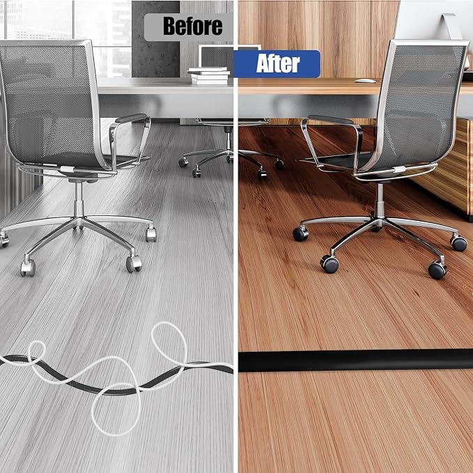 Floor Cord Cover Self Adhesive Cord Hider, 10FT Cable Management, Extension - Image 5