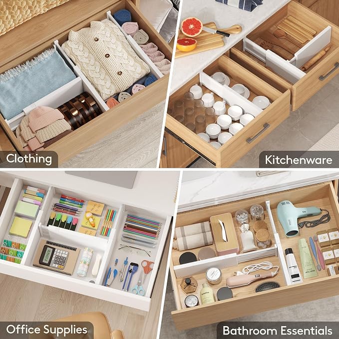 Lifewit 5 Pack 5" High Drawer Divider, 13.5-22" Expandable Deep Drawer Dividers - Image 8