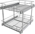 2 Tier Pull Out Cabinet Organizer 18" W X 22" D, Slide Out Drawers by STORKING
