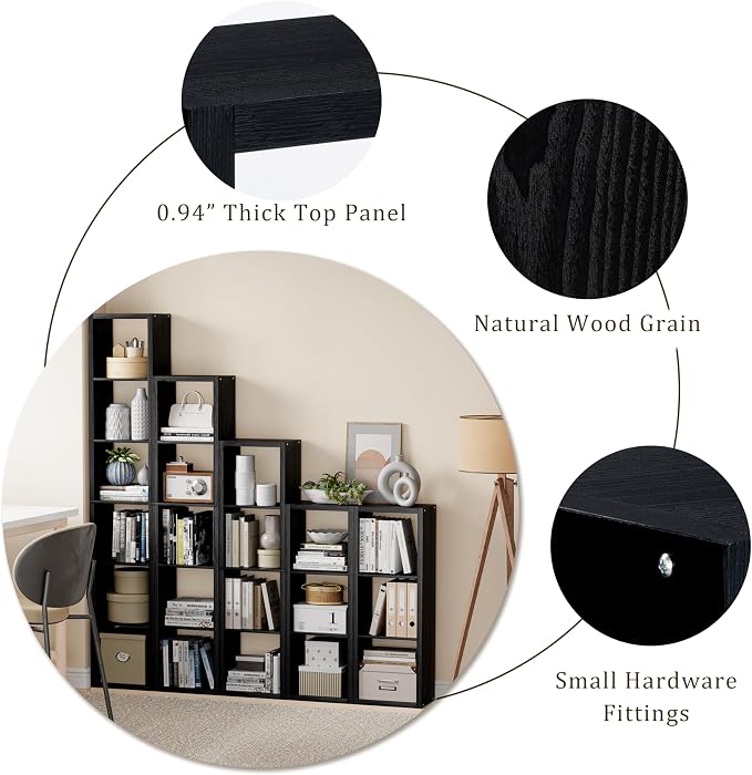 Cube Storage Organizer Bookcase, Decorative 11 inch Open Back Cubical Shelf - Image 7