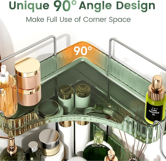 3-Tier Green Corner Organizer, PET Counter Storage - Image 3